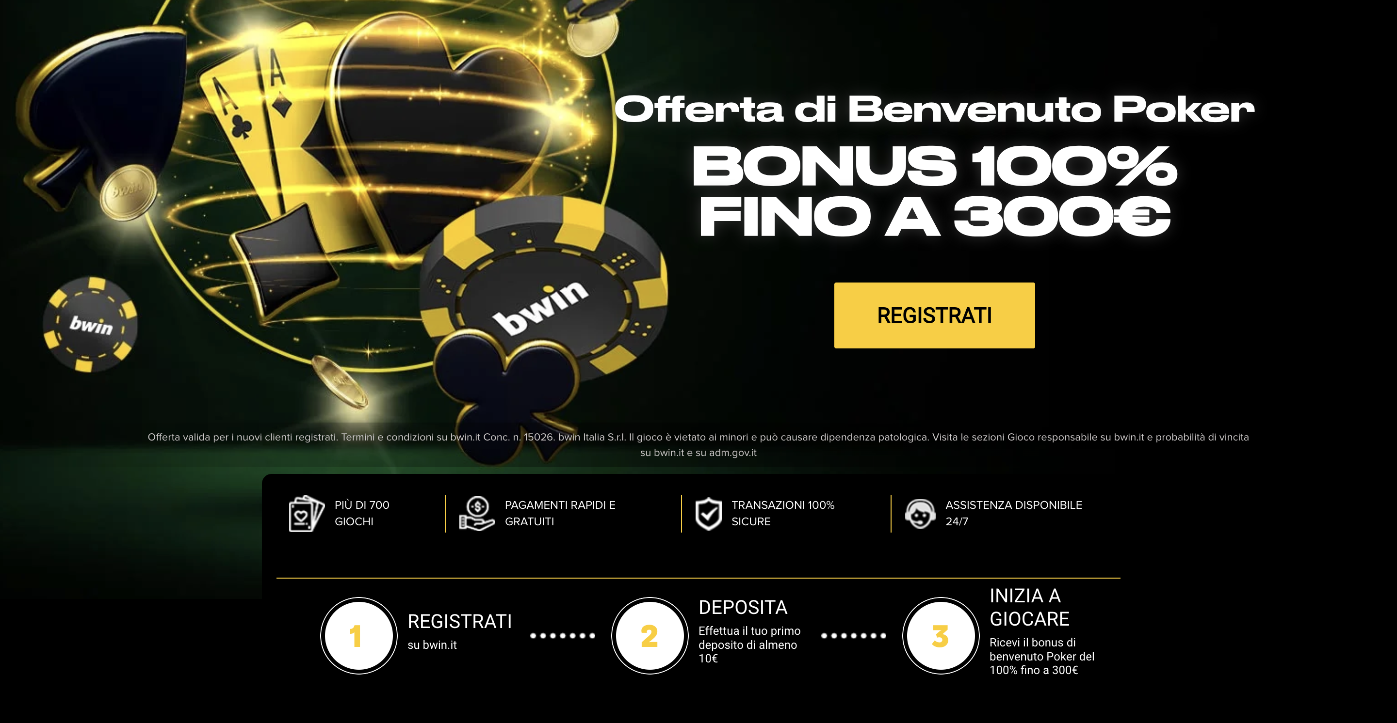 Bwin BONUS POKER 100% FINO A 300€