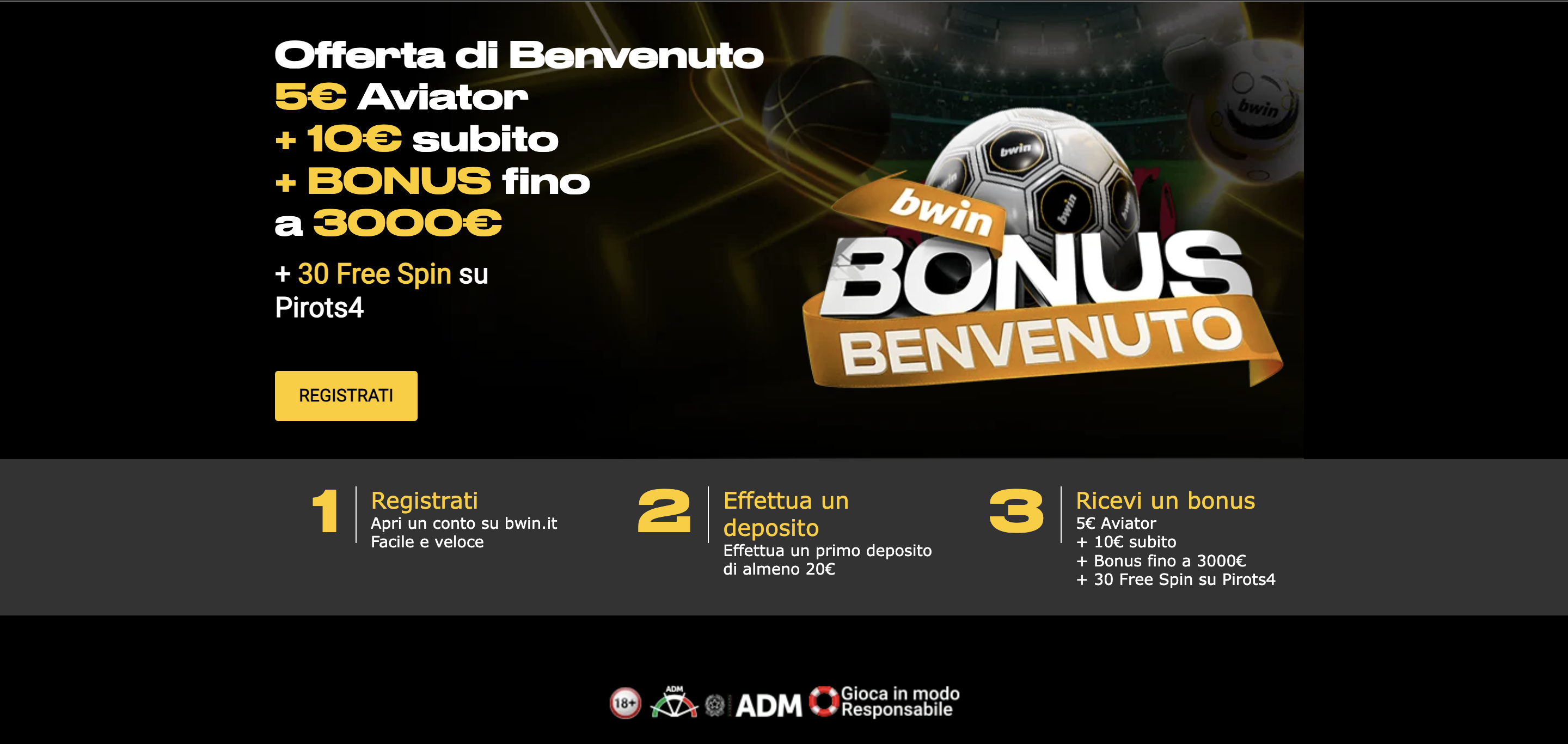 Bwin FINO A 3.000€ + 10€ BONUS + 30 FREE SPIN